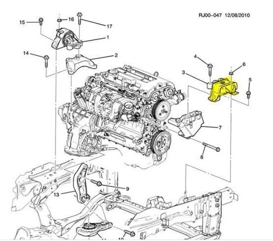 Chevrolet Yeni Aveo 1.2 - 1.4 Ön Sağ Motor Kulağı Orjinal Gm Marka 95405219
