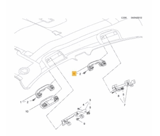 Opel Mokka Arka Sol Tavan Tutamağı Orjinal Gm Marka 2353028 - 9072235