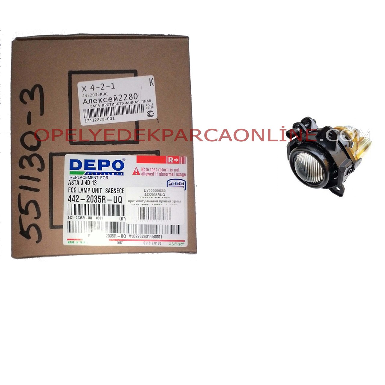 Opel Astra J Yeni Model Ön Sol Sis Lambası DEPO 1710209