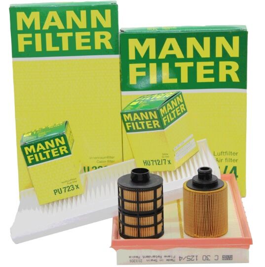 Opel Combo C 1.3 Dizel Motor Periyodik Bakım Filtre Seti (Ufi Tip Yağ Filtreli) Mann Marka C30125/4 - CU3337 - HU712/7X - PU723X