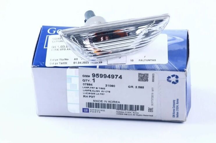 Opel Mokka Sağ Çamurluk Sinyali Orjinal Gm Marka 1217066 - 95994974