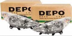 Peugeot 207 Sağ Ve Sol Far Takımı (Mercekli) Depo Marka DPO 550-1140R-LDEMF / DPO 550-1140L-LDEMF