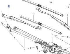 Opel Astra J Ön Sağ Silecek Kolu Demiri Orjinal Gm Marka 1270016 - 13289887