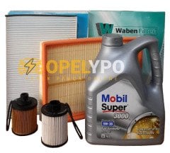 Opel Astra H 1.3 Dizel Periyodik Bakım Seti Mobil 5W30 Yağlı Ufi Tip Waben Marka