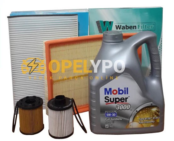 Opel Astra H 1.3 Dizel Periyodik Bakım Seti Mobil 5W30 Yağlı Tırnaklı Tip Waben