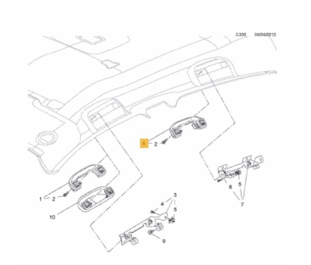 Opel Mokka Arka Sol Tavan Tutamağı Orjinal Gm Marka 2353028 - 9072235