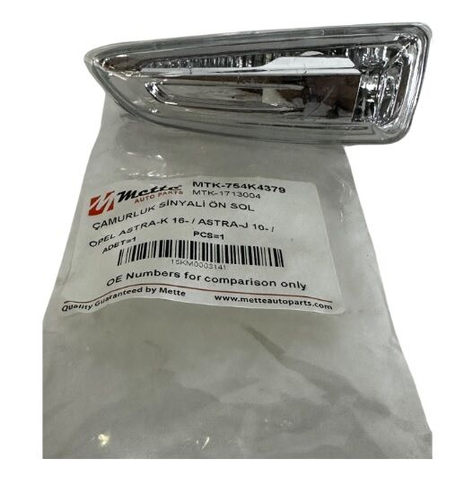 Opel İnsignia B Sol Çamurluk Sinyali Mette Marka 754K4379