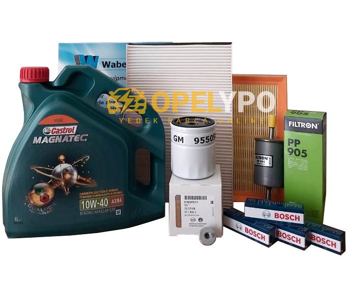 Opel Astra G 1.4 1.6 Periyodik Bakım Seti Bujili Castrol 10w40 4 Litre